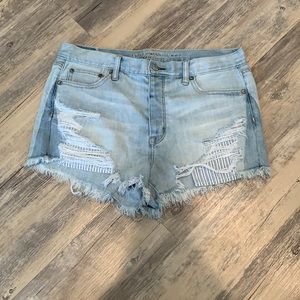 Vintage hi-rise festival American Eagle denim shorts